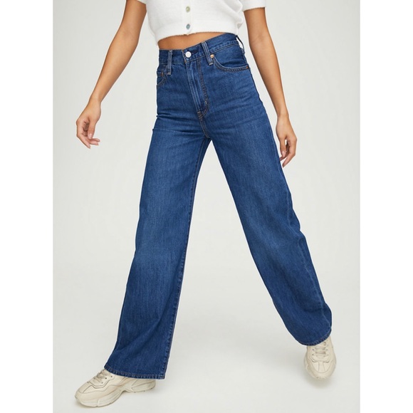 ribcage wide leg jeans blue